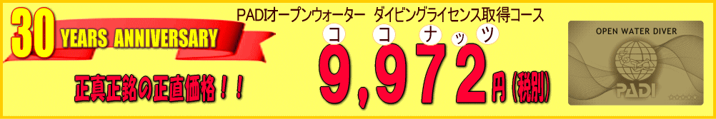 ダイビングライセンスキャンペーンコース9972