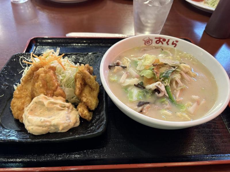 おぐらの南（パン）チャン（ポン）定食。ご飯?をパスしました