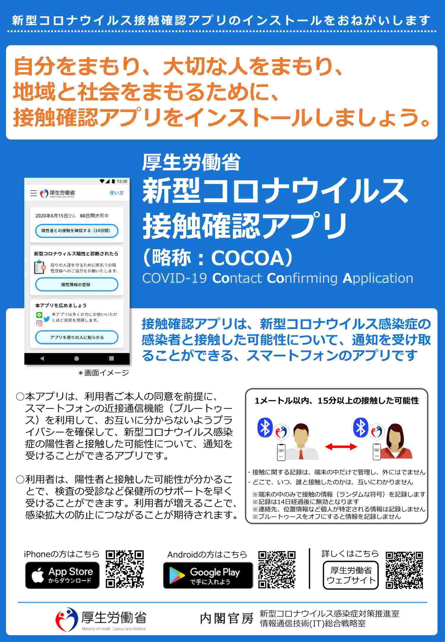 新型コロナウイルス接触確認アプリcocoa