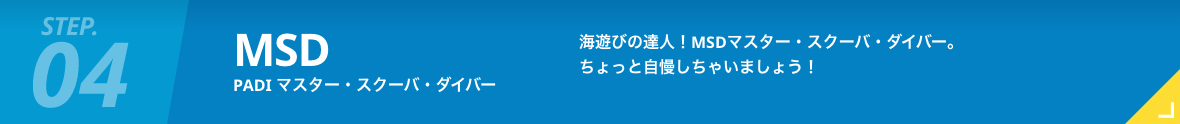 PADI マスター・スクーバ・ダイバー